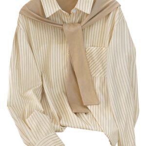 Khaki Striped Long Shirt